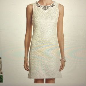 White House Black Market Mettallic Shift Dress Size 4